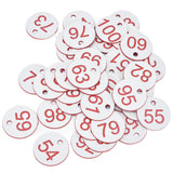 50Pcs Beehive Tag ABS Round Numbered Sign Labels with Hole Livestock Beekeeping SuppliesWhite 51-100