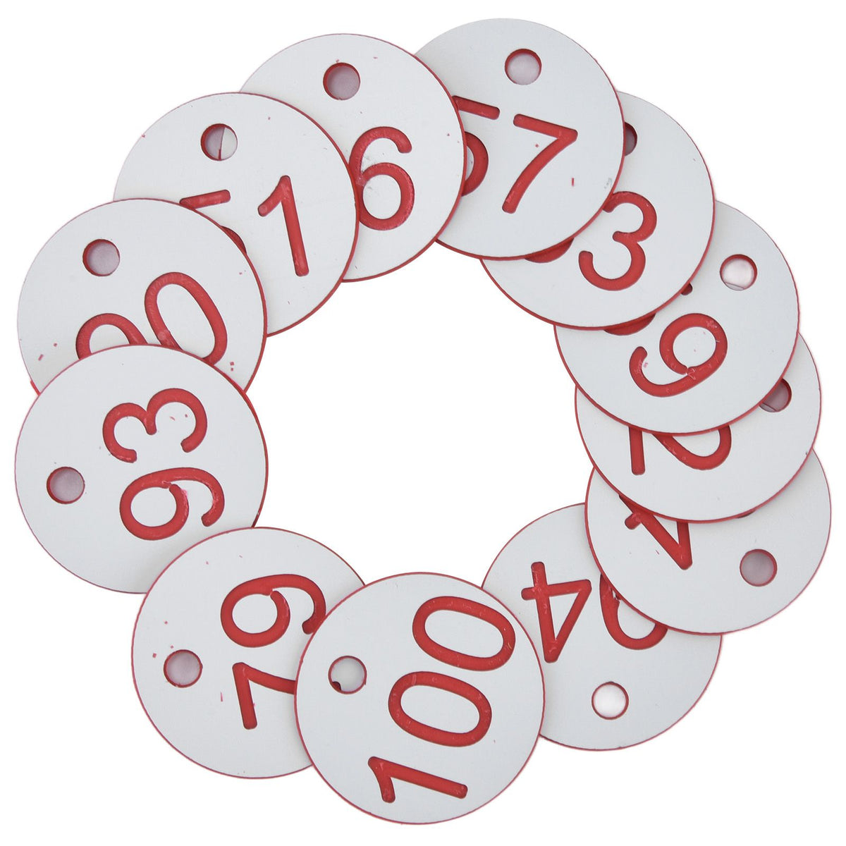 50Pcs Beehive Tag ABS Round Numbered Sign Labels with Hole Livestock Beekeeping SuppliesWhite 51-100