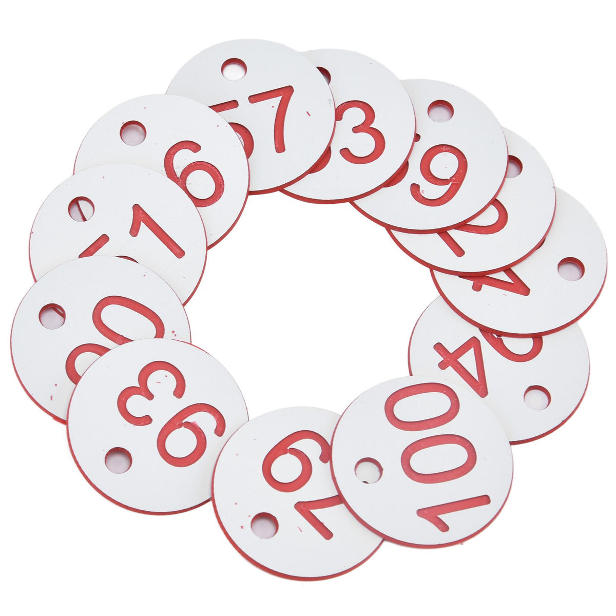 50Pcs Beehive Tag ABS Round Numbered Sign Labels with Hole Livestock Beekeeping SuppliesWhite 51-100