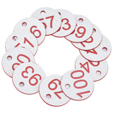50Pcs Beehive Tag ABS Round Numbered Sign Labels with Hole Livestock Beekeeping SuppliesWhite 51-100