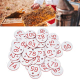 50Pcs Beehive Tag ABS Round Numbered Sign Labels with Hole Livestock Beekeeping SuppliesWhite 51-100