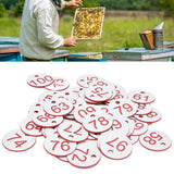 50Pcs Beehive Tag ABS Round Numbered Sign Labels with Hole Livestock Beekeeping SuppliesWhite 51-100