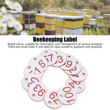 50Pcs Beehive Tag ABS Round Numbered Sign Labels with Hole Livestock Beekeeping SuppliesWhite 51-100