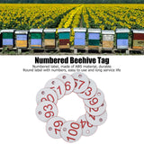 50Pcs Beehive Tag ABS Round Numbered Sign Labels with Hole Livestock Beekeeping SuppliesWhite 51-100 - Extra Image