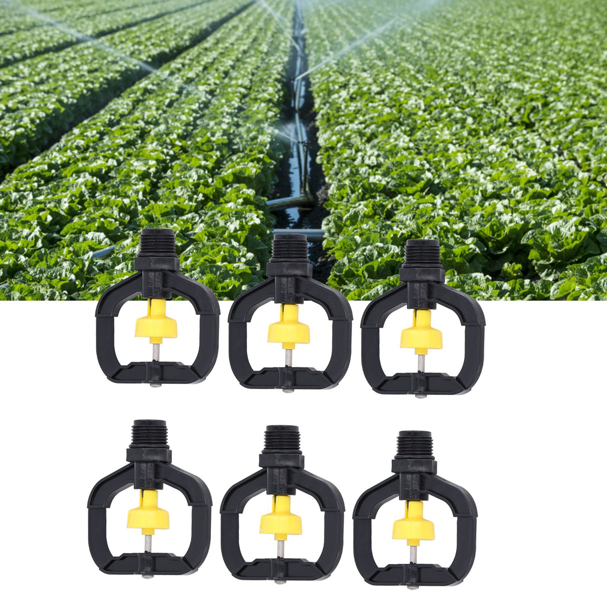 12pcs Rotating Irrigation Sprinkler Plastic Spray Nozzle with G1/2 Male Thread for Garden Yard Lawn