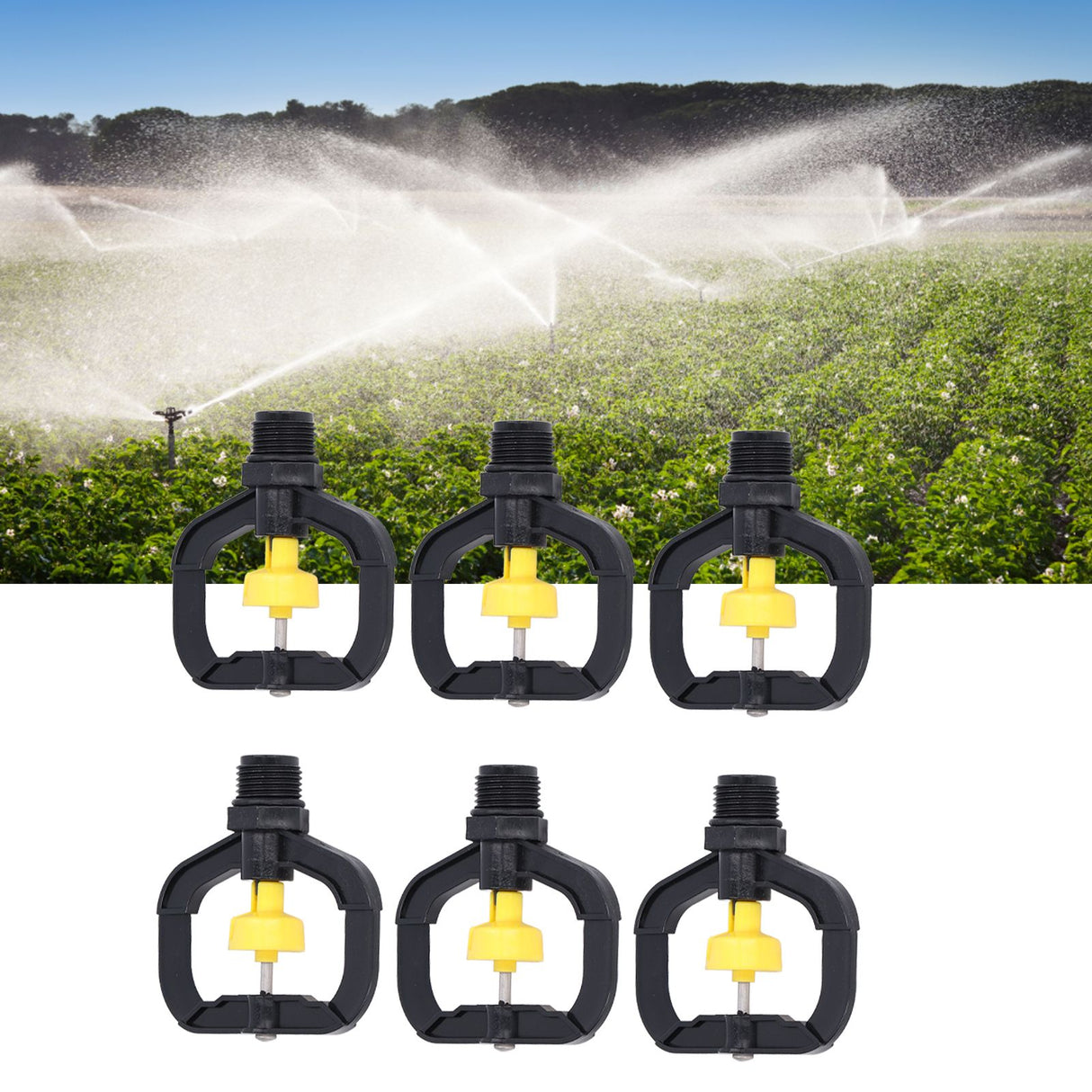 12pcs Rotating Irrigation Sprinkler Plastic Spray Nozzle with G1/2 Male Thread for Garden Yard Lawn