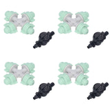 10 Set Cross Misting Spray Nozzle with 4/7mm Joint Micro Irrigation Head for Farmland Garden Sprinklers - Top-Down View