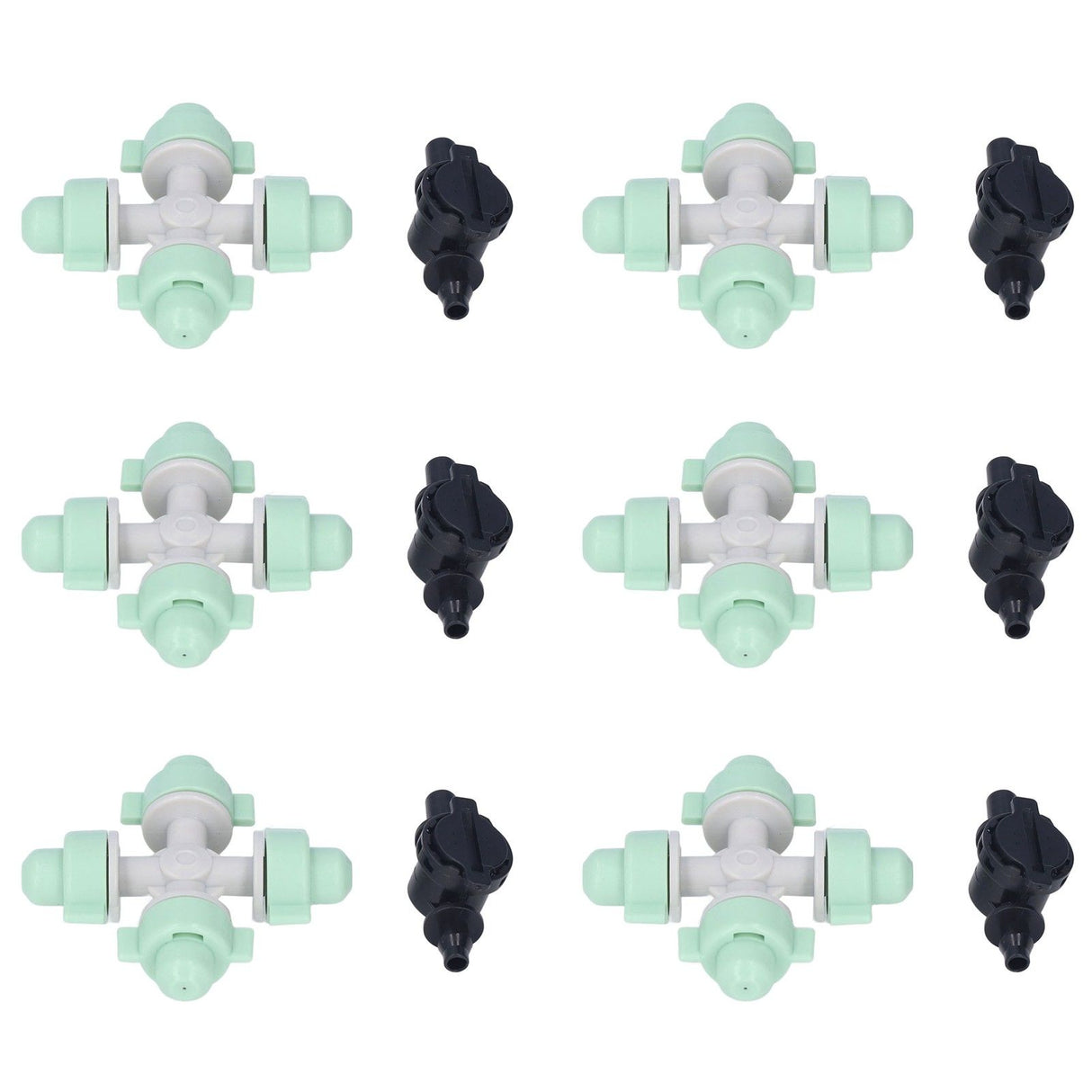 10 Set Cross Misting Spray Nozzle with 4/7mm Joint Micro Irrigation Head for Farmland Garden Sprinklers