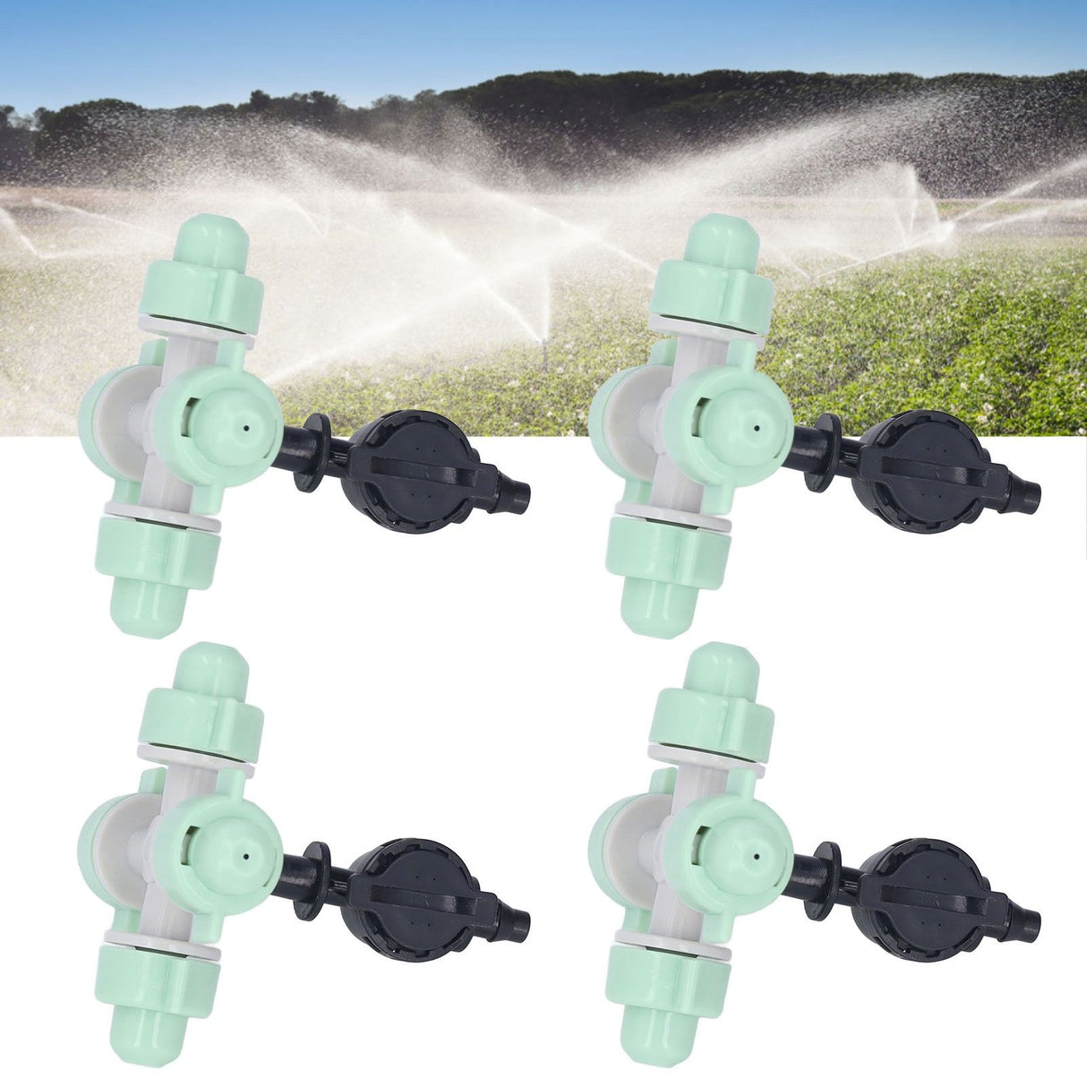 10 Set Cross Misting Spray Nozzle with 4/7mm Joint Micro Irrigation Head for Farmland Garden Sprinklers