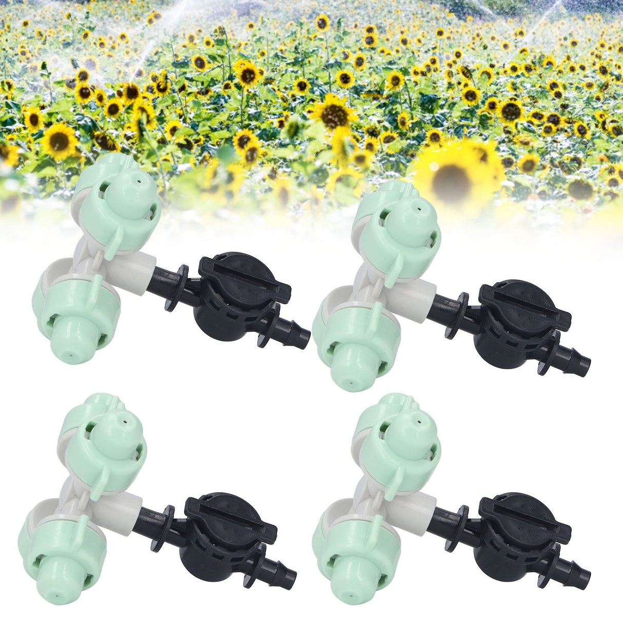 10 Set Cross Misting Spray Nozzle with 4/7mm Joint Micro Irrigation Head for Farmland Garden Sprinklers