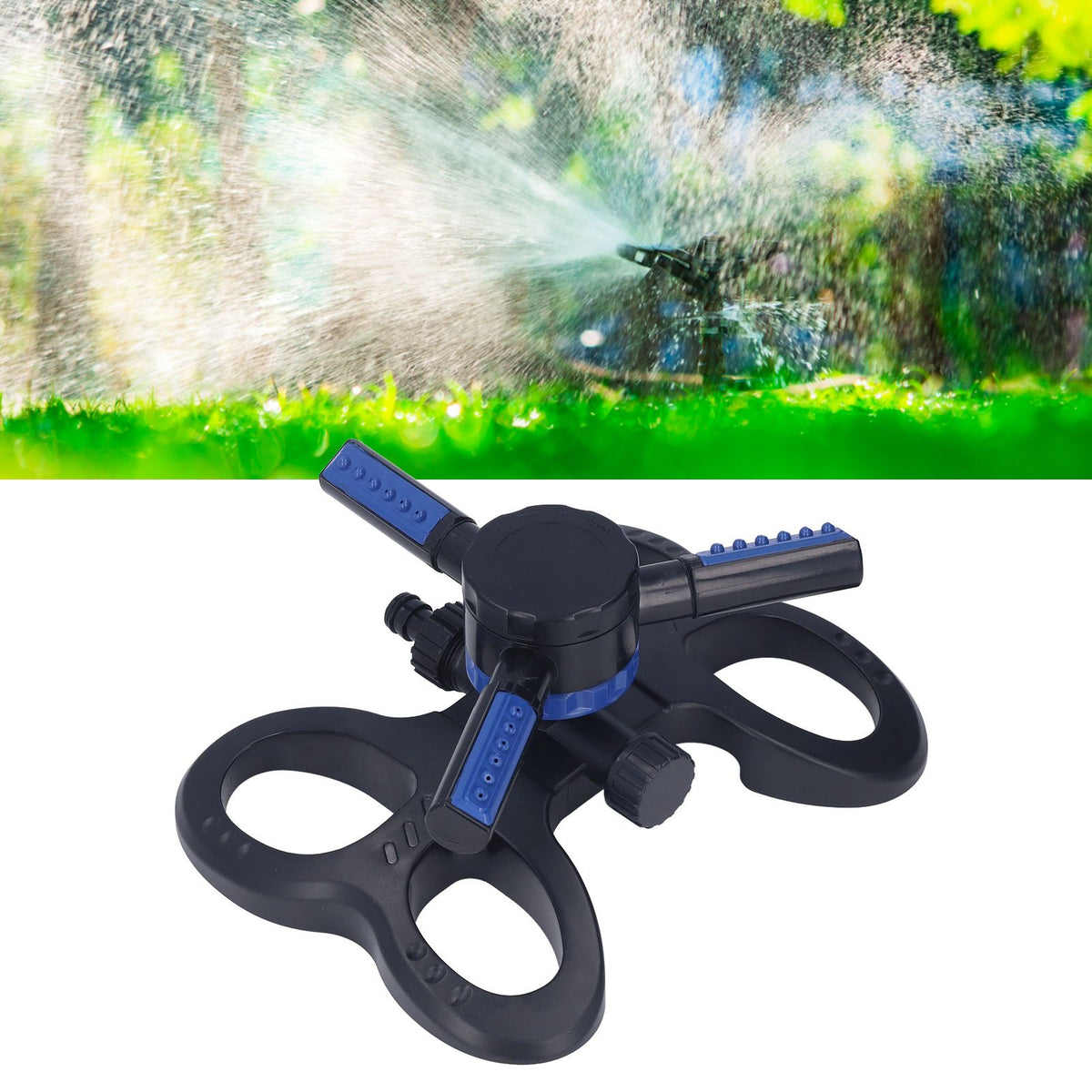 Lawn Sprinkler 360° Automatic Rotation Trifurcate Type with Quick Coupling for Garden Watering Irrigation System