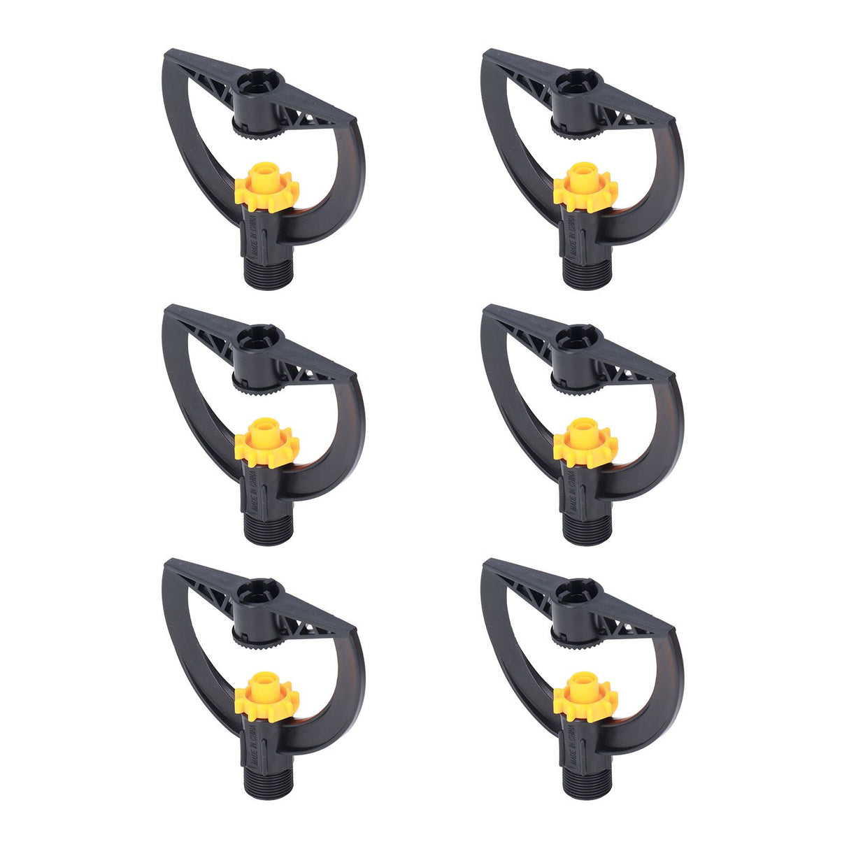 6pcs Irrigation Sprinkler Nozzle G3/4 Male Thread Plastic Black for Agricultural Base Greenhouse