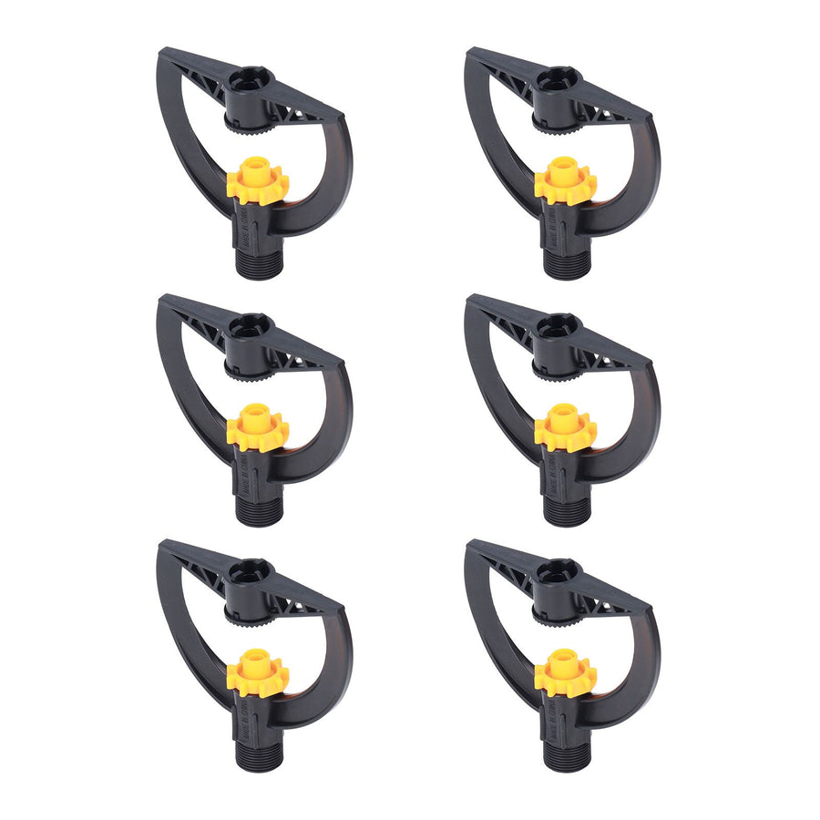 6pcs Irrigation Sprinkler Nozzle G3/4 Male Thread Plastic Black for Agricultural Base Greenhouse