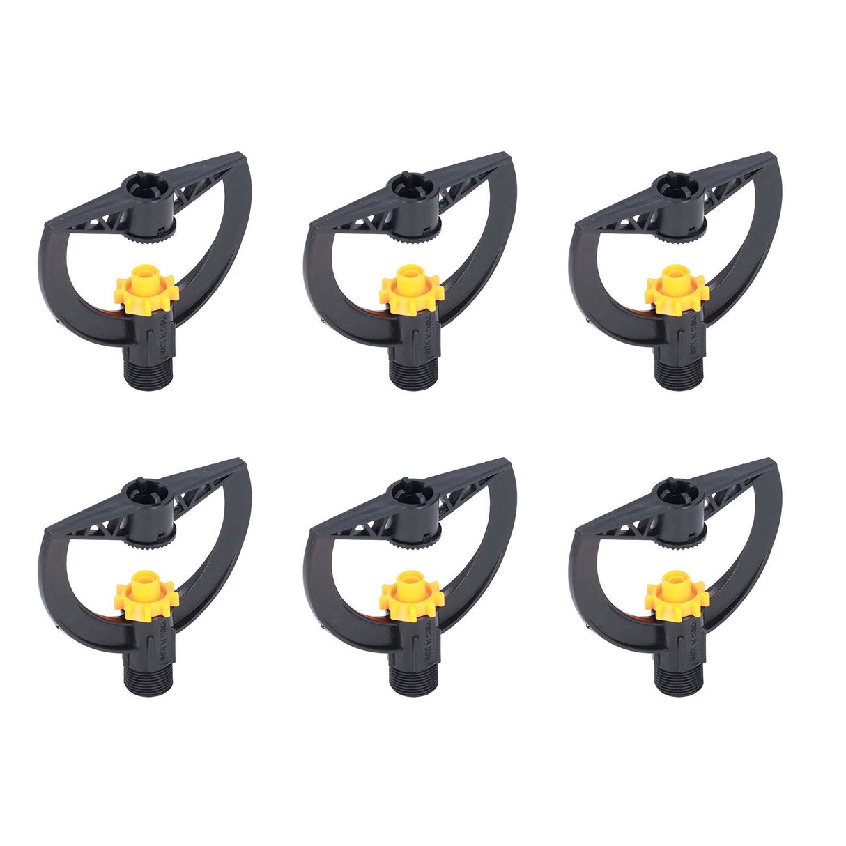 6pcs Irrigation Sprinkler Nozzle G3/4 Male Thread Plastic Black for Agricultural Base Greenhouse