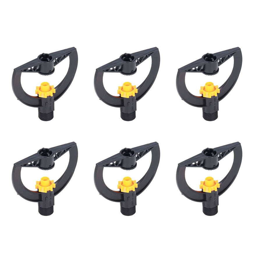 6pcs Irrigation Sprinkler Nozzle G3/4 Male Thread Plastic Black for Agricultural Base Greenhouse