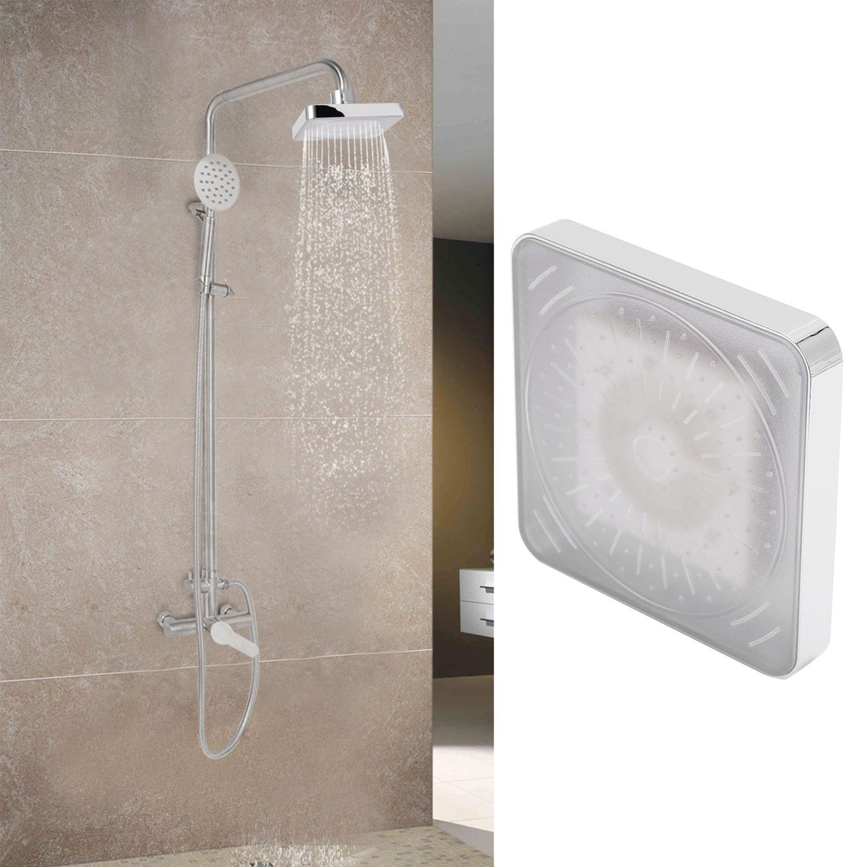 6in LED Shower Head with 7 Colors Changing Innovative Top Shower Sprayer for Bathroom HomeColorful