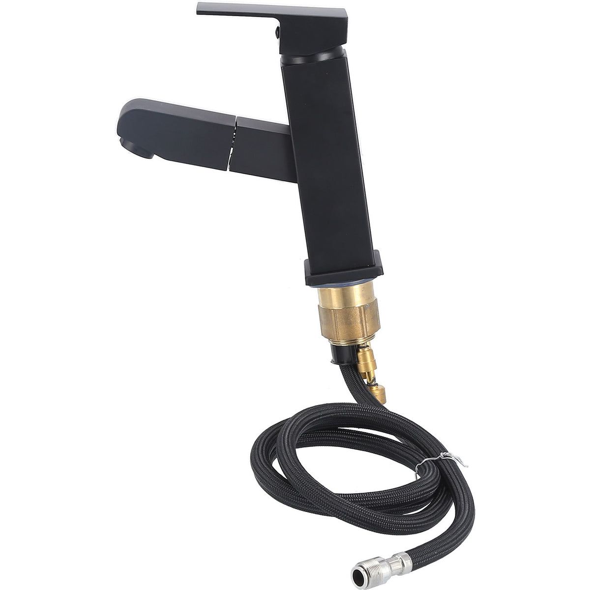 G1/2 Pull Out Faucet Cold Hot Mixer Water Tap with Pull‑Down Sprayer for Bathroom Hotel