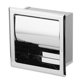 Mirror Surface Toilet Paper Holder Stainless Steel Paper Towel Rack Toilet Tissue Rack for Home Hotel Bathroom - Rear View