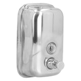 Soap Dispenser Manual Wall Mounted Stainless Steel Shower Gel Shampoo Hand Soap Dispenser 500ml - Front View