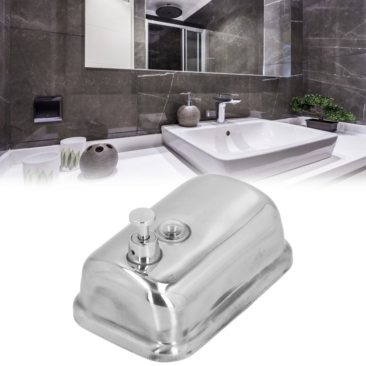 Soap Dispenser Manual Wall Mounted Stainless Steel Shower Gel Shampoo Hand Soap Dispenser 500ml