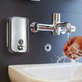 Soap Dispenser Manual Wall Mounted Stainless Steel Shower Gel Shampoo Hand Soap Dispenser 500ml