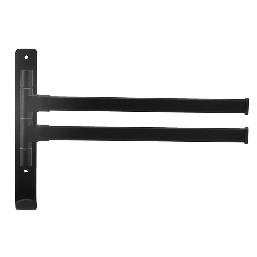 Towel Bar Wall Mounted Rotating Collapsible Space Aluminum Towel Rack for Bathroom
