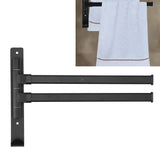 Towel Bar Wall Mounted Rotating Collapsible Space Aluminum Towel Rack for Bathroom