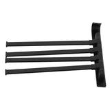 Rotating Towel Rack 4 Poles Space Aluminum Folding Rotatable Matte Black Finish Bath Towel Hanger for Bathrooms Kitchens Hotels