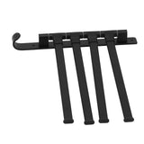 Rotating Towel Rack 4 Poles Space Aluminum Folding Rotatable Matte Black Finish Bath Towel Hanger for Bathrooms Kitchens Hotels - Low Angle