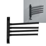 Rotating Towel Rack 4 Poles Space Aluminum Folding Rotatable Matte Black Finish Bath Towel Hanger for Bathrooms Kitchens Hotels