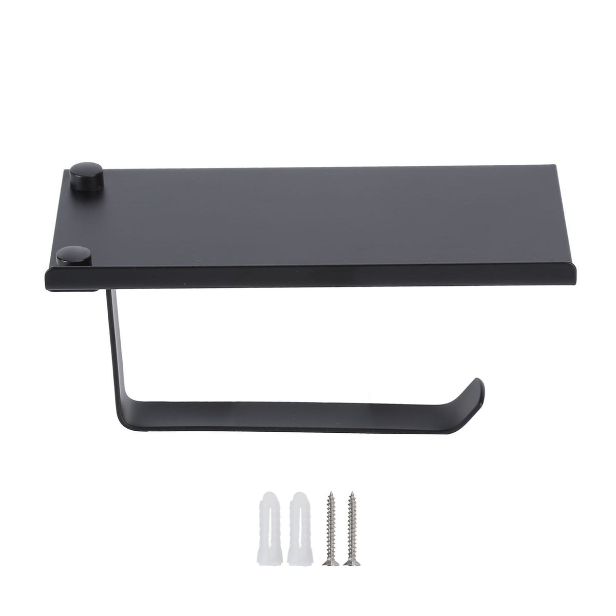 Toilet Paper Holder 304 Stainless Steel Anti Rust Wearable Bathroom Phone Holder for Kitchen WashroomBlack