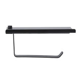 Toilet Paper Holder 304 Stainless Steel Anti Rust Wearable Bathroom Phone Holder for Kitchen WashroomBlack - Front View