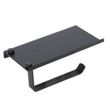 Toilet Paper Holder 304 Stainless Steel Anti Rust Wearable Bathroom Phone Holder for Kitchen WashroomBlack - Side View