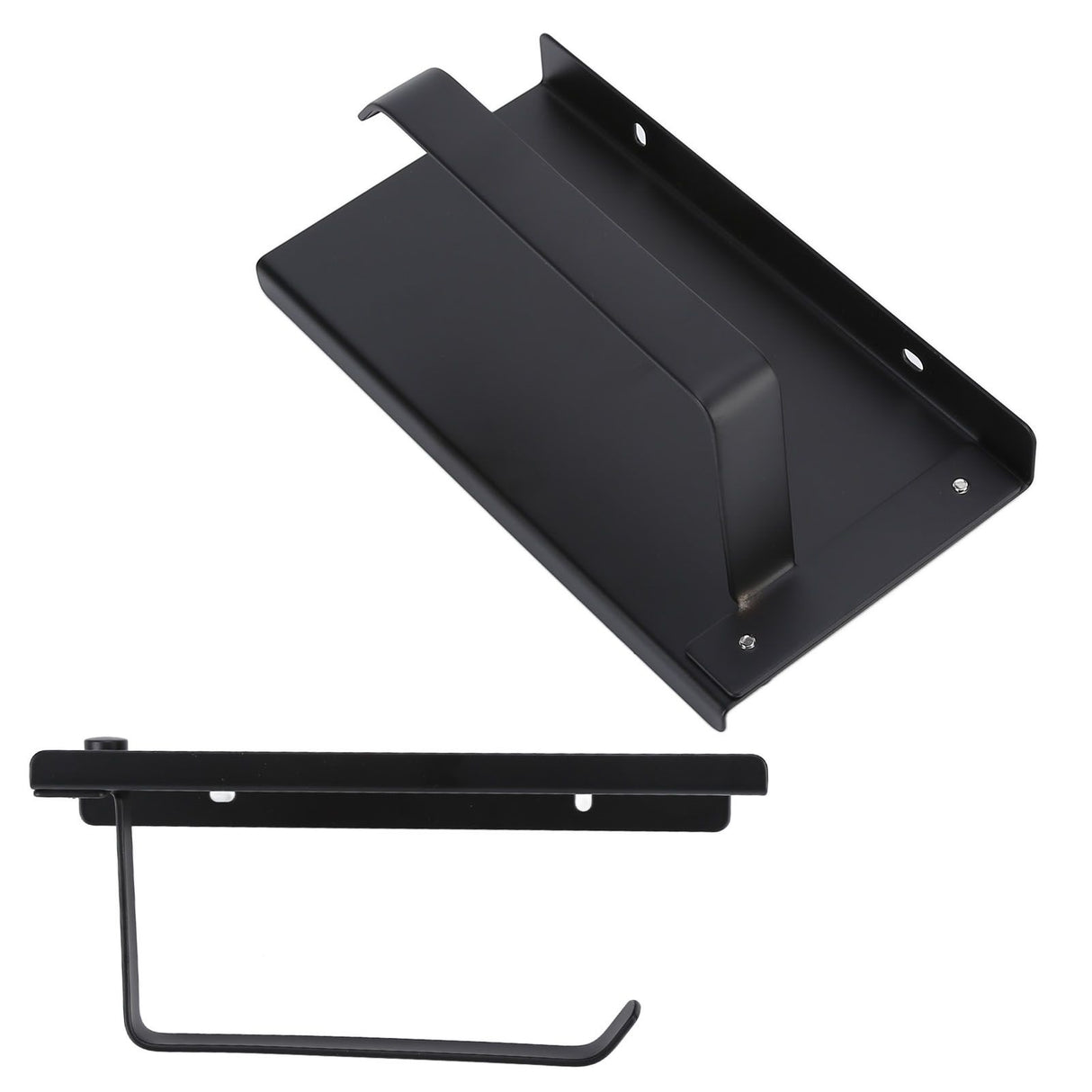 Toilet Paper Holder 304 Stainless Steel Anti Rust Wearable Bathroom Phone Holder for Kitchen WashroomBlack