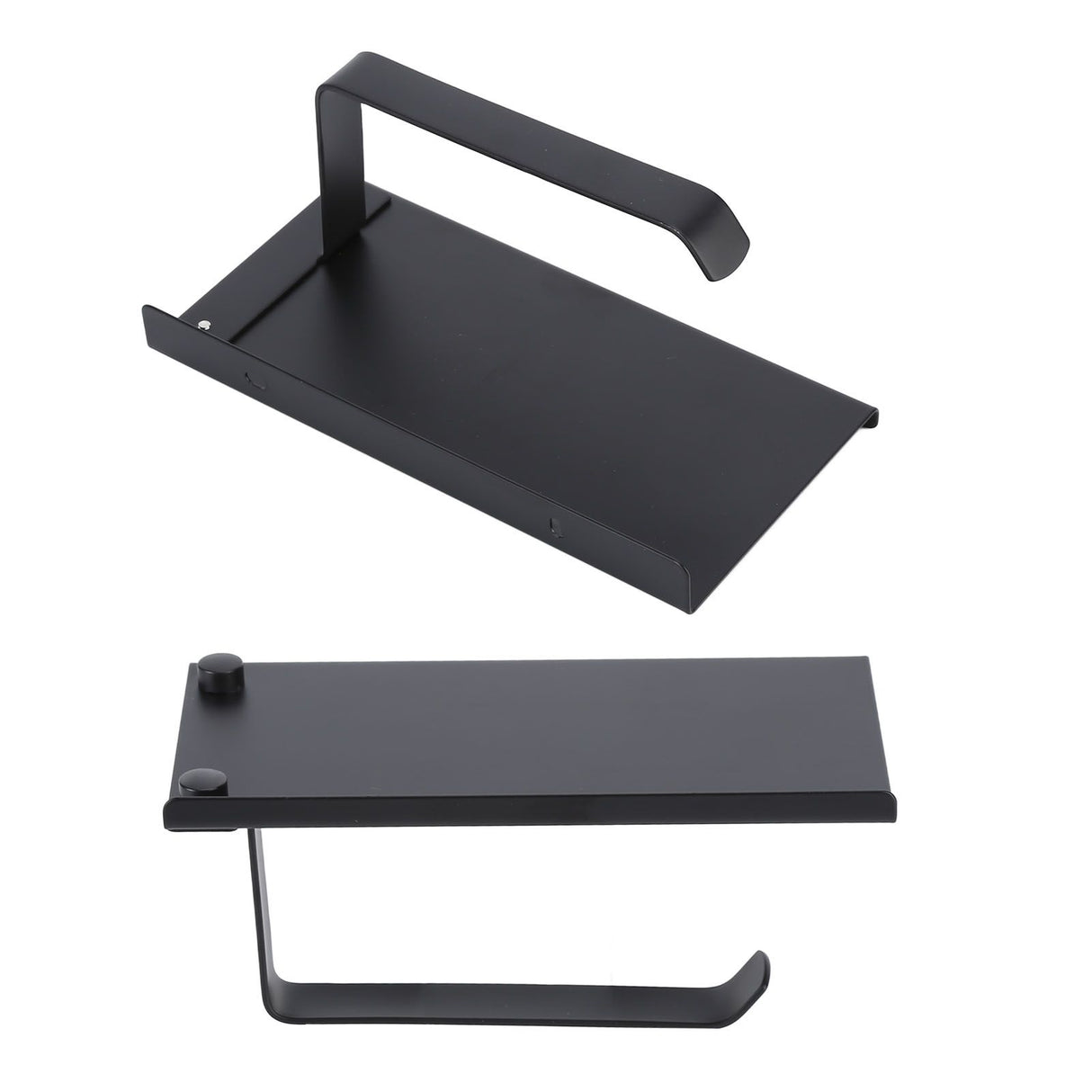 Toilet Paper Holder 304 Stainless Steel Anti Rust Wearable Bathroom Phone Holder for Kitchen WashroomBlack
