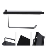 Toilet Paper Holder 304 Stainless Steel Anti Rust Wearable Bathroom Phone Holder for Kitchen WashroomBlack - Extra Image