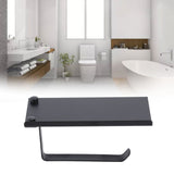 Toilet Paper Holder 304 Stainless Steel Anti Rust Wearable Bathroom Phone Holder for Kitchen WashroomBlack