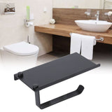 Toilet Paper Holder 304 Stainless Steel Anti Rust Wearable Bathroom Phone Holder for Kitchen WashroomBlack - Extra Image