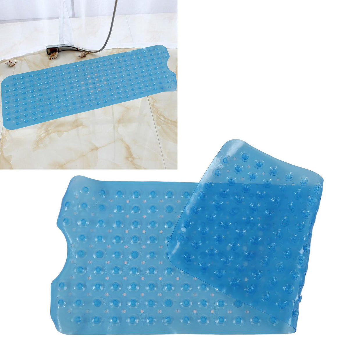 Bath Mat Mat PVC Anti Slip Mat for Bathroom Kitchen Hotel Toilet Shower Room 100x40cmBlue