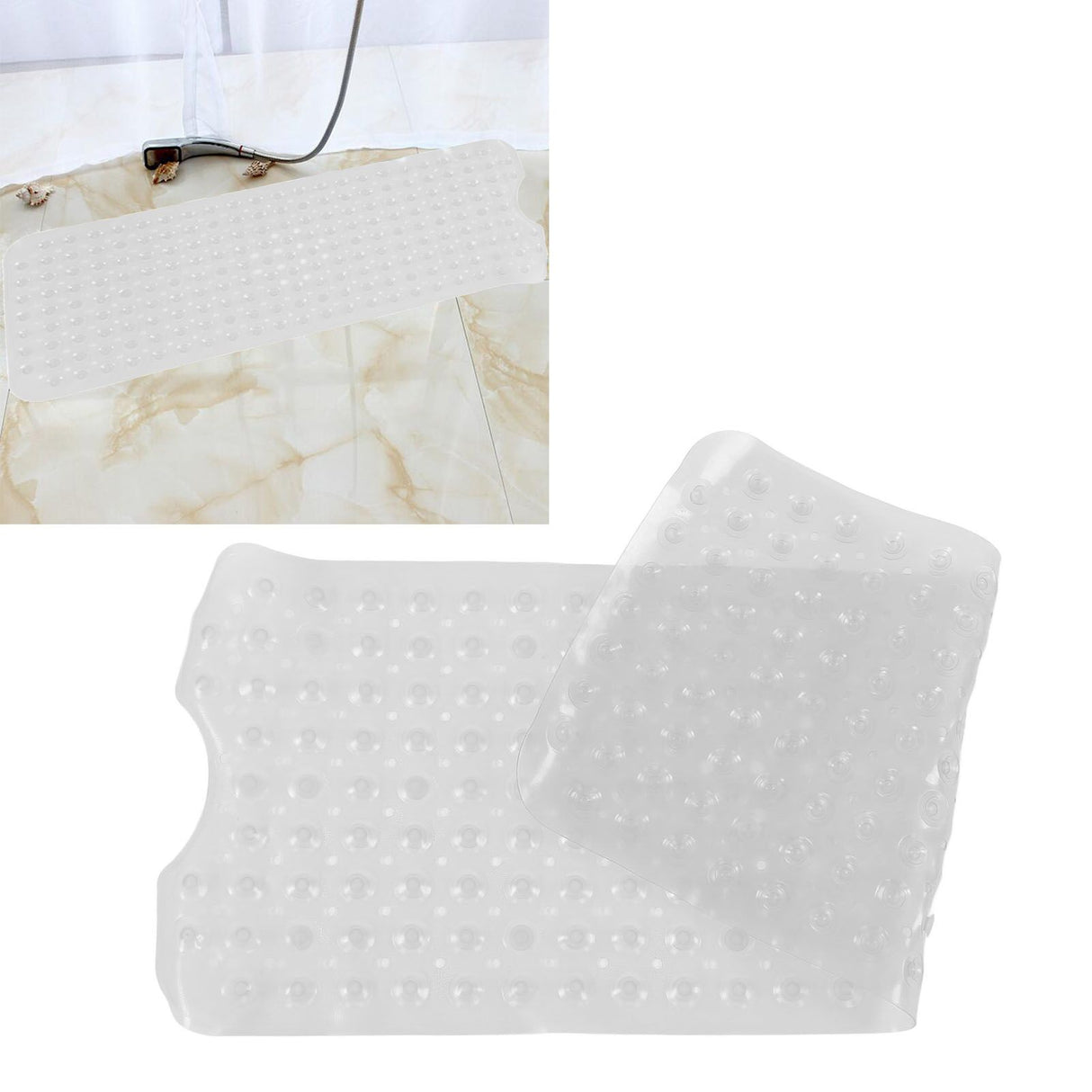 Bath Mat Mat PVC Anti Slip Mat for Bathroom Kitchen Hotel Toilet Shower Room 100x40cmTransparent