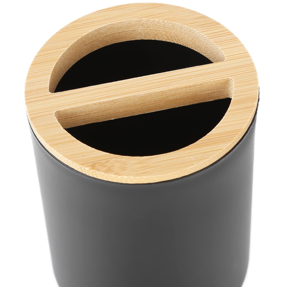 4Pcs Bathroom Accessory Set Bamboo Waterproof Durable Gift Toothbrush Cup for Home HotelBlack