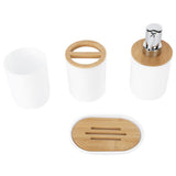 4Pcs Bathroom Accessory Set Bamboo Waterproof Durable Gift Toothbrush Cup for Home HotelWhite - 45-Degree Angle