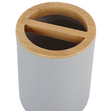 4Pcs Bathroom Accessory Set Bamboo Waterproof Durable Gift Toothbrush Cup for Home HotelGrey