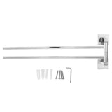 Stainless Steel Towel Rack Bar 180° Rotatable Towel Bathrobe Hanger Holder for Bathroom2 Rods