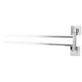 Stainless Steel Towel Rack Bar 180° Rotatable Towel Bathrobe Hanger Holder for Bathroom2 Rods - Front View