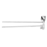 Stainless Steel Towel Rack Bar 180° Rotatable Towel Bathrobe Hanger Holder for Bathroom2 Rods - Top-Down View
