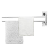 Stainless Steel Towel Rack Bar 180° Rotatable Towel Bathrobe Hanger Holder for Bathroom2 Rods
