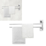 Stainless Steel Towel Rack Bar 180° Rotatable Towel Bathrobe Hanger Holder for Bathroom2 Rods