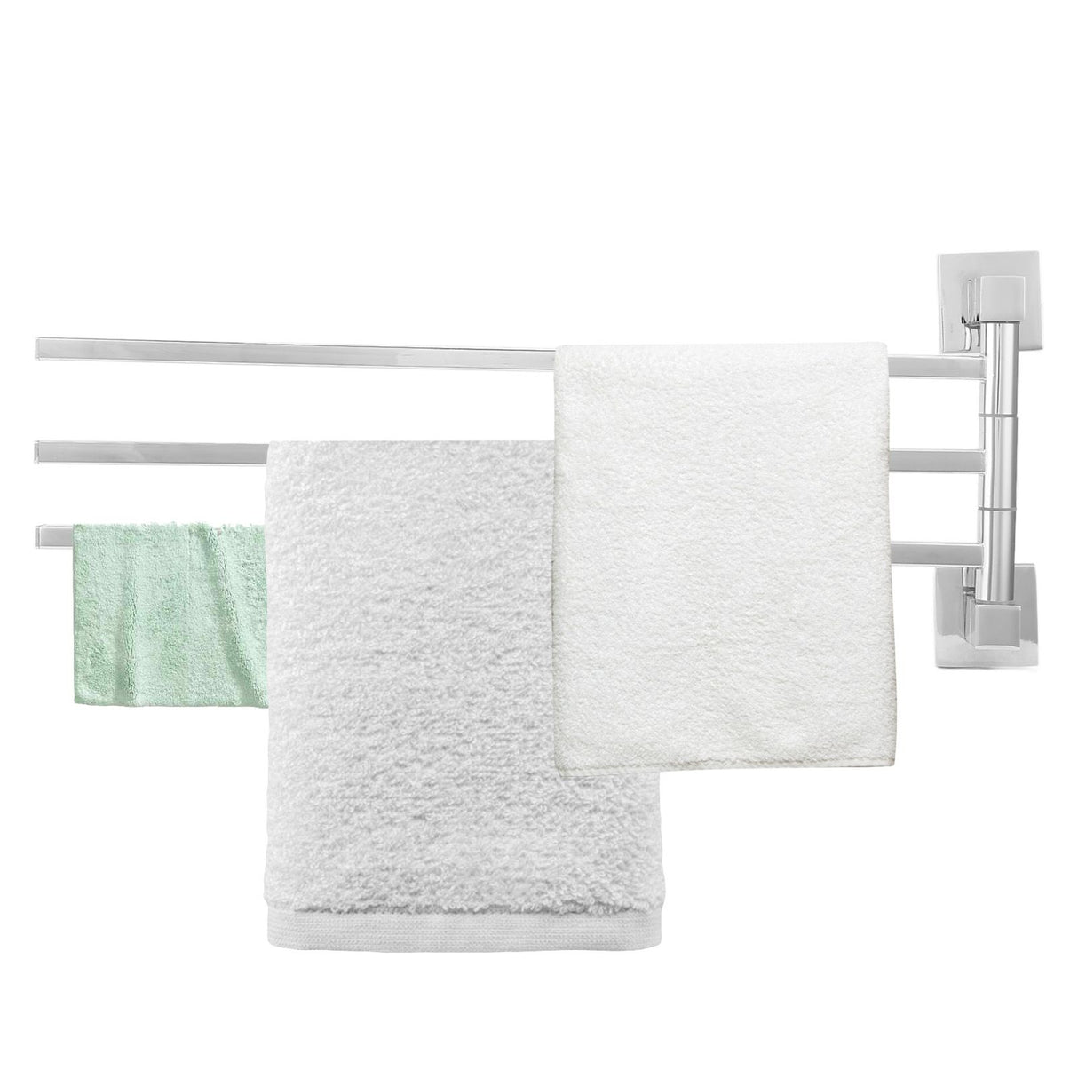 Stainless Steel Towel Rack Bar 180° Rotatable Towel Bathrobe Hanger Holder for Bathroom3 Rods