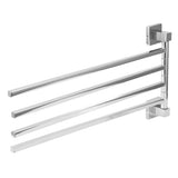 Stainless Steel Towel Rack Bar 180° Rotatable Towel Bathrobe Hanger Holder for Bathroom4 Rods - Front View